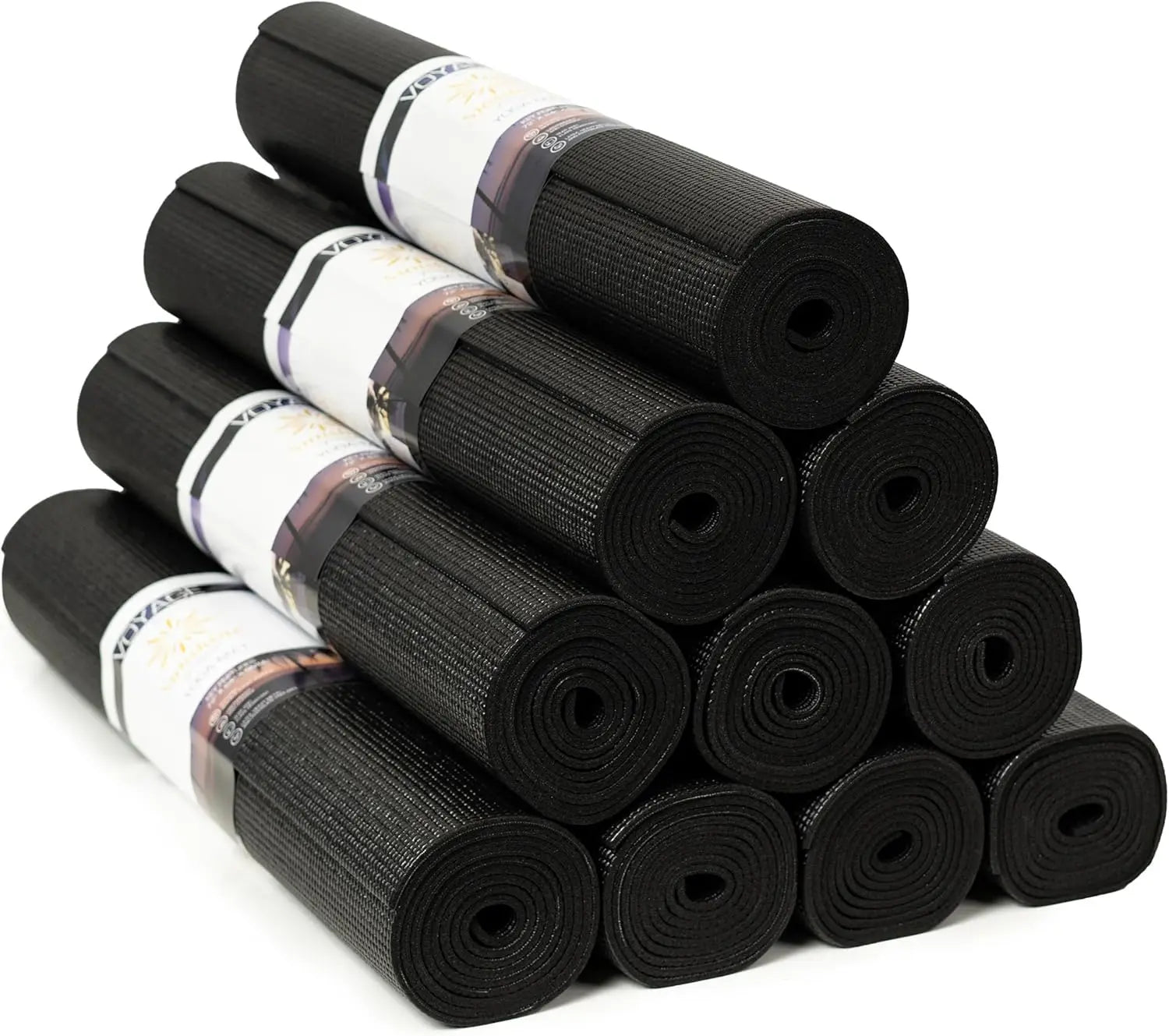 10 Pack Non Slip Yoga Mats 72x24in 5mm Thick Durable for Studio and Gym