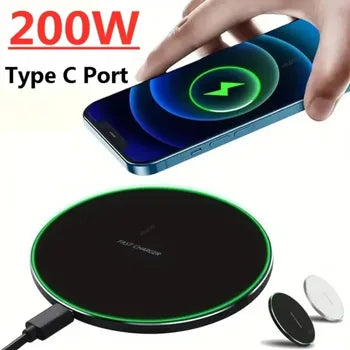 200W Fast Wireless Charger Pad Charging Station for iPhone Samsung Xiaomi