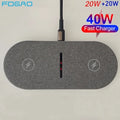 2 in 1 40W Dual Wireless Charger Fast Charging Pad for iPhone and Samsung