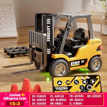 1 64 RC Alloy Forklift Dump Truck Toy Model Engineering Vehicle for Kids