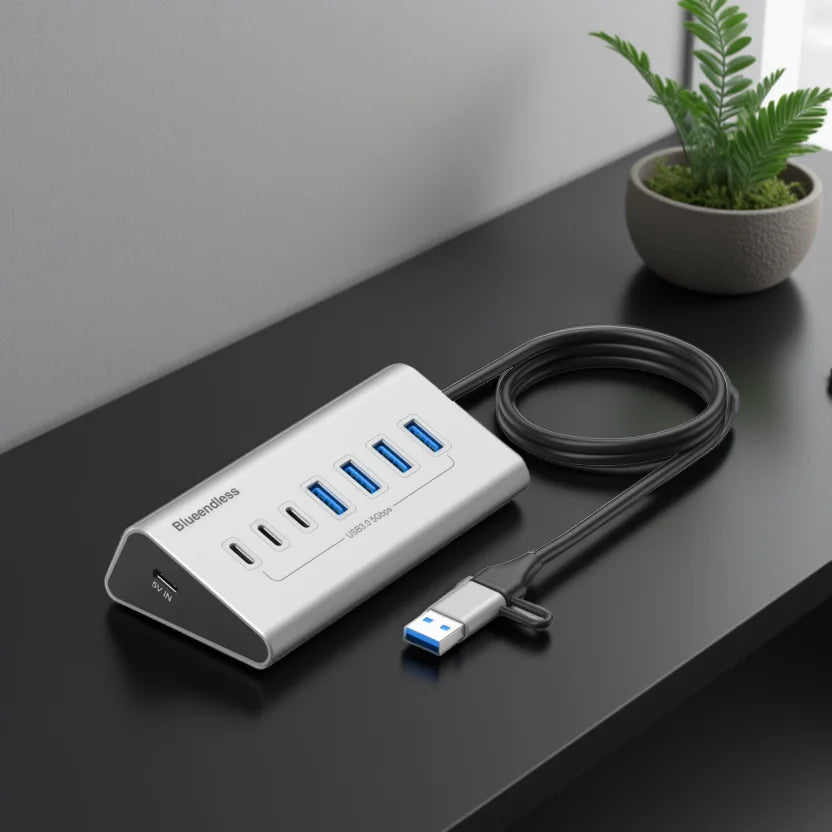 10Gbps USB 3.2 Type C Docking Station Hub with Card Reader for Laptop