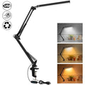10W LED Desk Lamp with Clamp Dimmable Swing Arm 3 Modes USB Office Light