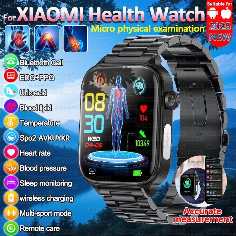 2025 ECG PPG Health Smart Watch Blood Pressure Heart Rate Bluetooth Call