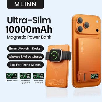 10000mAh Magnetic Power Bank 15W Wireless PD 20W Fast Charger for iPhone